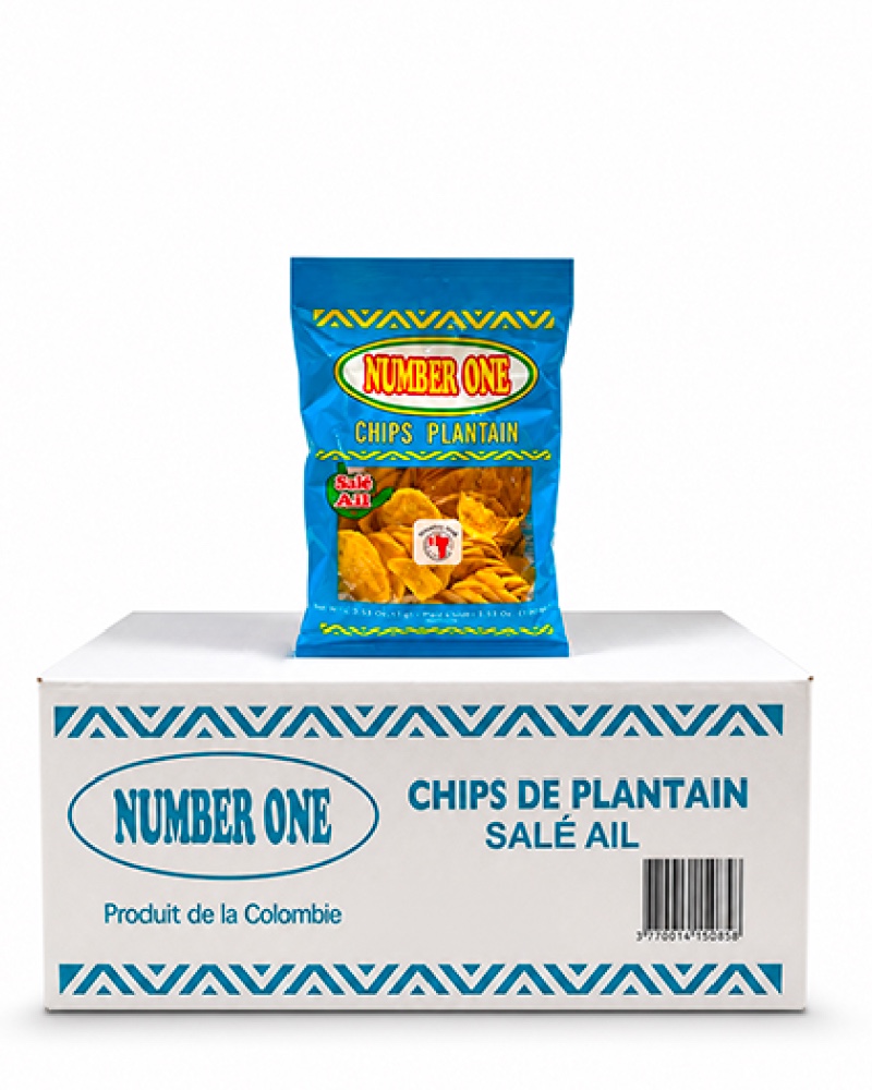 Number one chips plantain salé ail