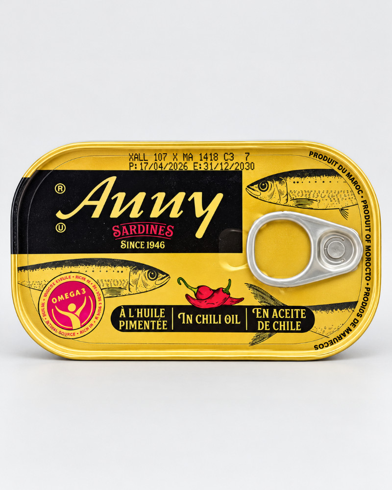 Anny sardines à l'huile pimentée 125g