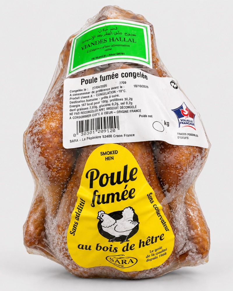 Poulet fumé congelé halal