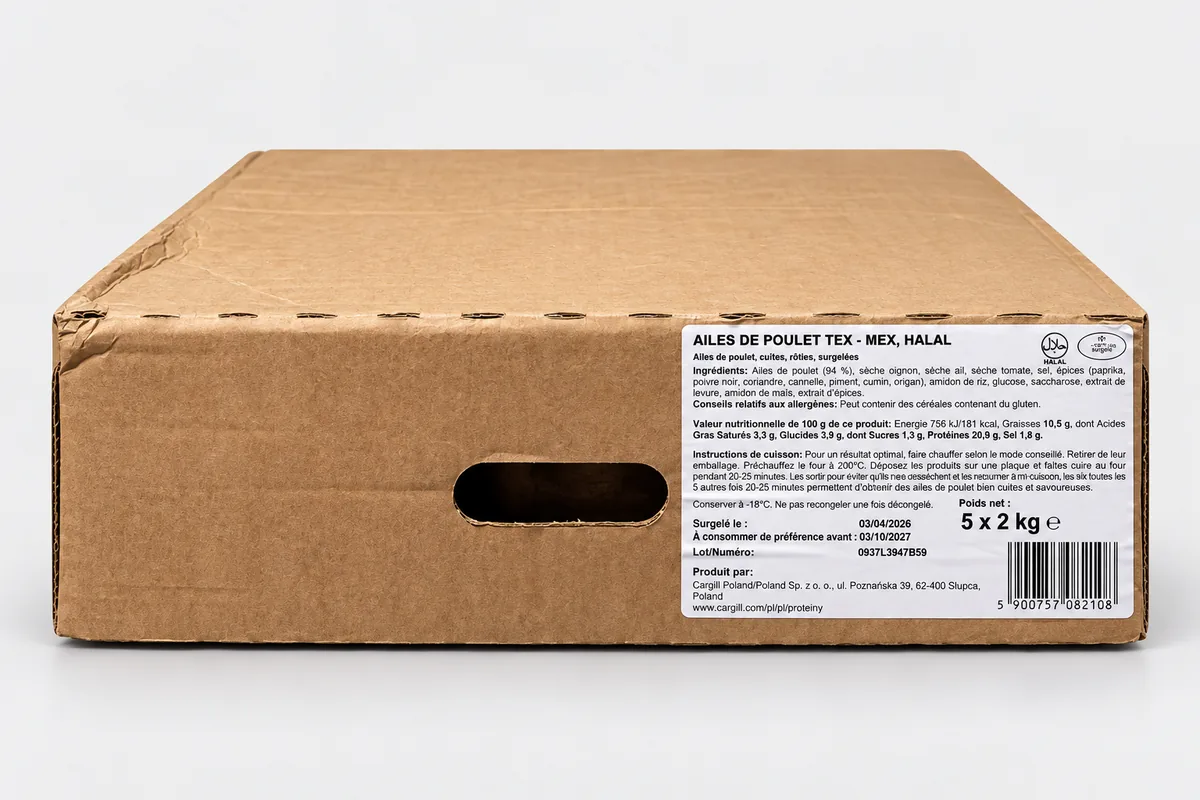 Ailes de poulet Tex-Mex halal 5 x 2KG