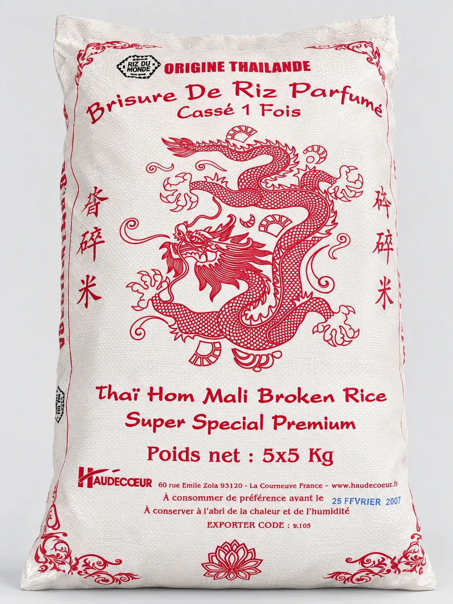 Brisure de riz parfumé cassé 1 fois 5 x 5kg