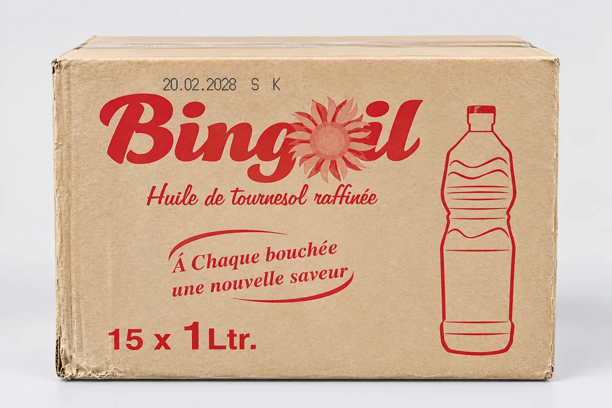 Huile de tournesol raffinée Bingoil 15 x 1L
