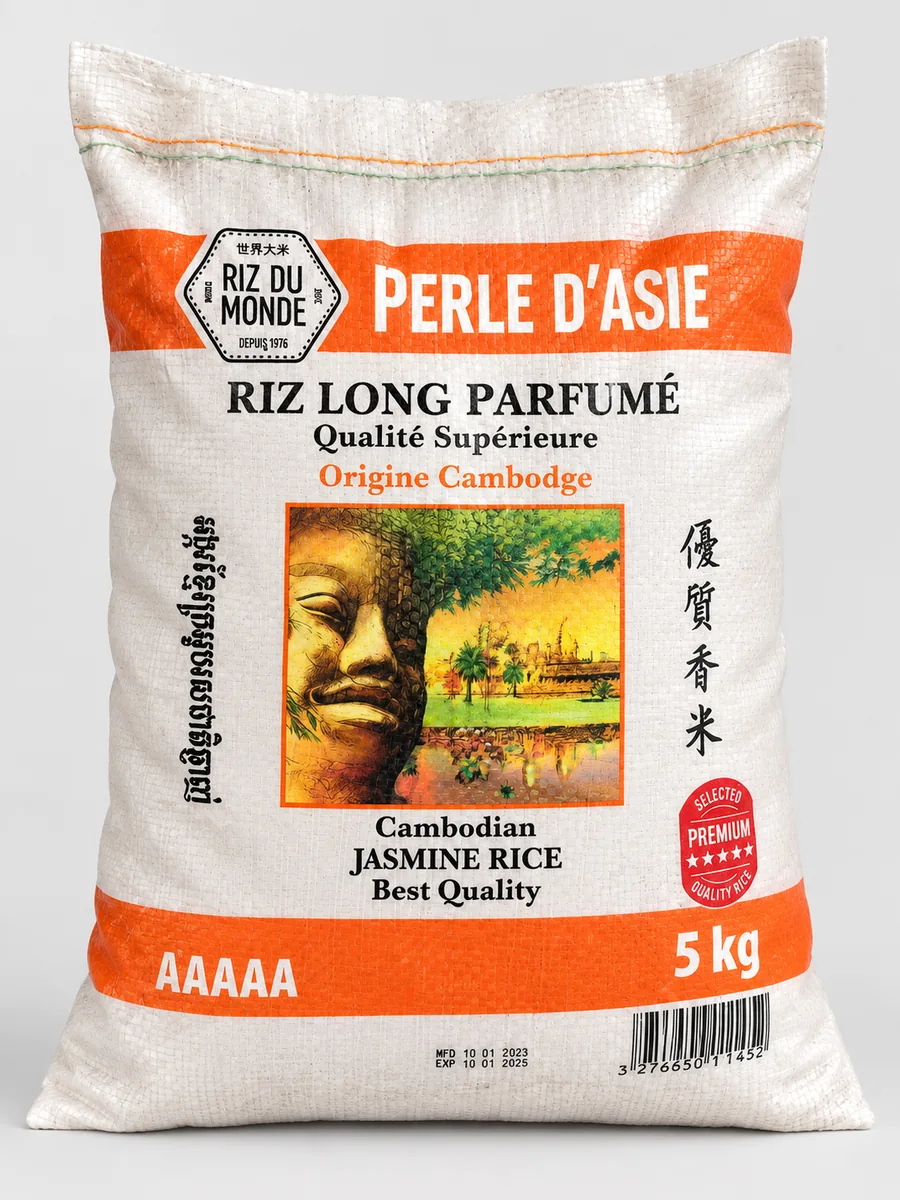 Riz long parfumé Perle d'Asie Cambodge 5kg